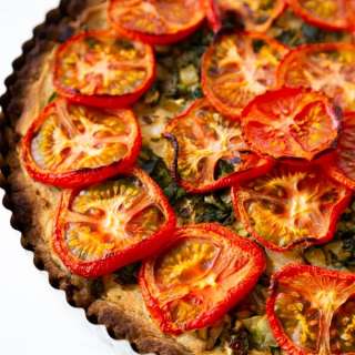 Vegan Tomato and Spinach Tart