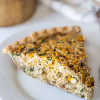 Easy Tofu Vegan Spinach & Mushroom Quiche