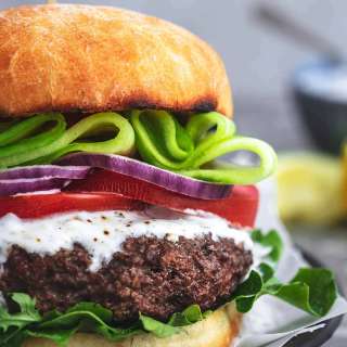 Greek Beef Burger with Tzatziki Sauce