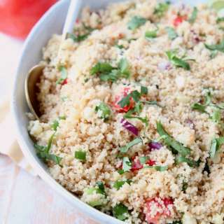 Vegetarian Couscous with Roasted Tomatillos and Corn