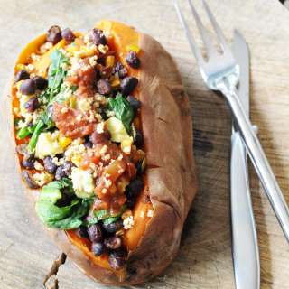 Single Serving Mexican Stuffed Sweet Potato