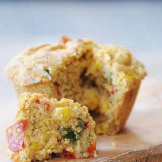 Savory Vegan Corn and Pepper Breakfast Muffins