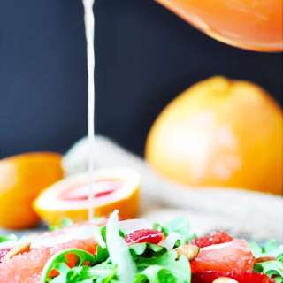 WINTER CITRUS & ARUGULA SALAD WITH OIL-FREE CRANBERRY ORANGE DRESSING