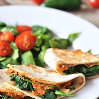 Spicy Mexican Hummus Quesadillas