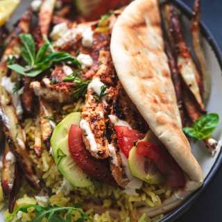Greek Lemon Chicken and Rice Gyros