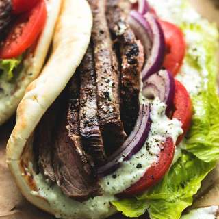 Steak Gyros with Tzatziki Cucumber Sauce