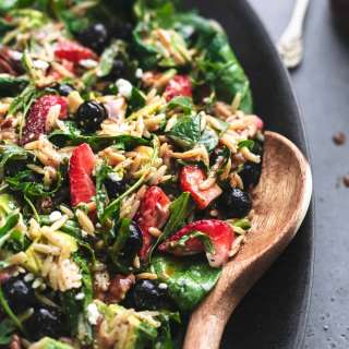Berry Orzo Spinach Salad