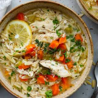 Lemon Chicken Orzo Soup