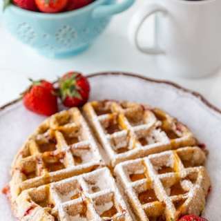 Vegan Strawberry Pecan Waffles