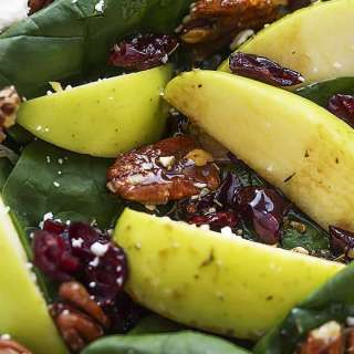 Apple Cherry Candied Pecan Salad with Sweet Balsamic Dressing