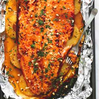Baked Thai Pineapple Salmon in Foil