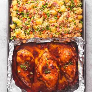 Sheet Pan Teriyaki Chicken and Pineapple Fried Rice