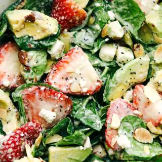 Strawberry Avocado Spinach Salad with Creamy Poppyseed Dressing