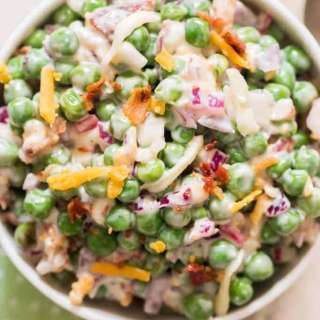 Classic Pea Salad With Bacon And Cheese