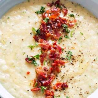 Creamy Potato Leek Soup (with no added cream)