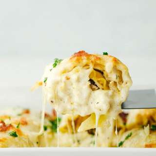 Chicken Bacon Garlic Alfredo Roll Ups