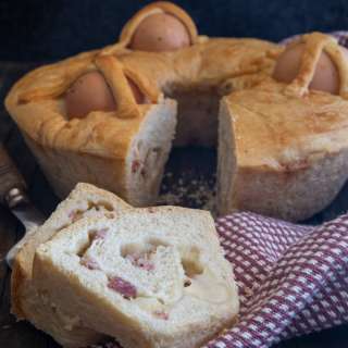 Italian Casatiello Napoletano - Savory Stuffed Easter Bread