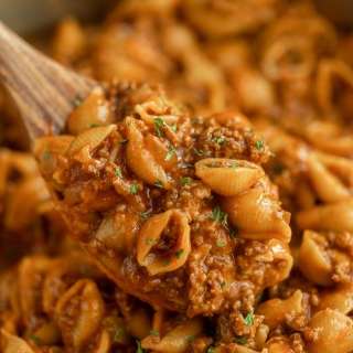 One Pot Beef Taco Pasta Skillet Recipe