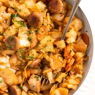 Simple Fried Cabbage with Sausage