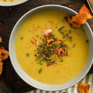 Simple Bacon Potato and Leek Soup