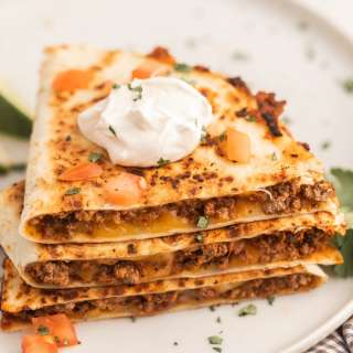 Cheesy Beef Quesadillas