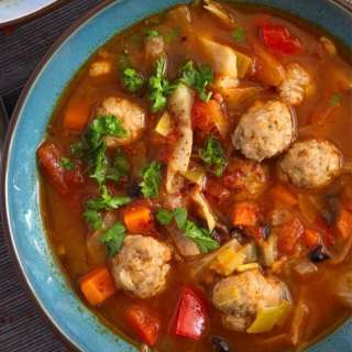 Cabbage and Meatball Soup