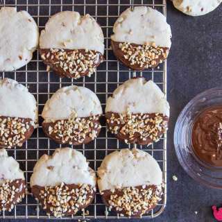 Chocolate Hazelnut Shortbread Cookies