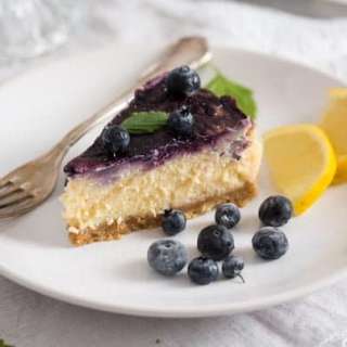 Baked Blueberry Cheesecake with Lemon Curd