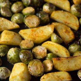 Roasted Potatoes and Brussels Sprouts