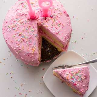Frosted Vanilla Birthday Cake