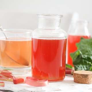 Rhubarb Simple Syrup (with Leftover Peel)