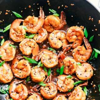 Sticky Sesame Garlic Shrimp