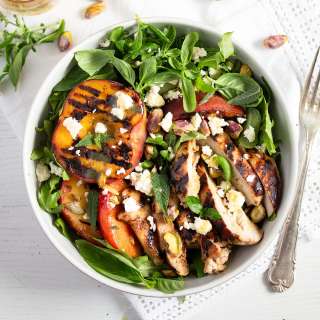 Grilled Peach and Chicken Salad