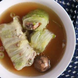 Napa Cabbage Rolls (in Ginger Broth)