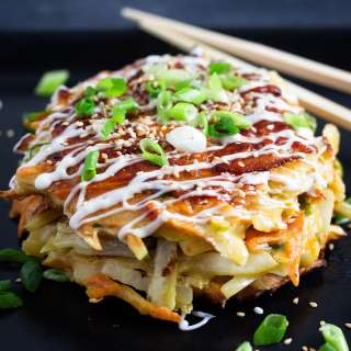 Bacon Okonomiyaki – Japanese Cabbage Pancakes