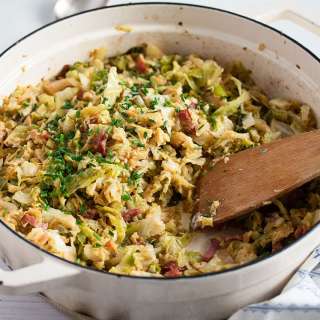 Sauteed Savoy Cabbage with Bacon
