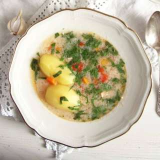 Fish Soup with Potatoes and Garlic Sauce