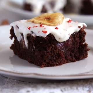 Banana and Hazelnut Cake with Cherries
