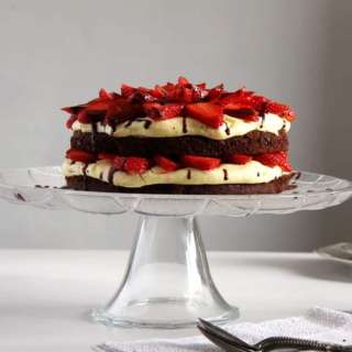 Strawberry Brownie Cake