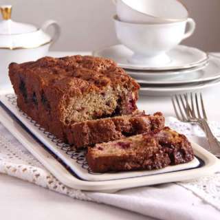 Rhubarb and Blackberry Loaf Cake