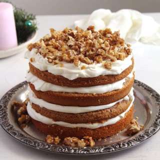 Walnut Cake with Candied Walnuts