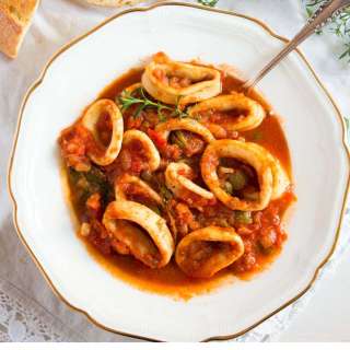 Calamari Stew in Tomato Sauce