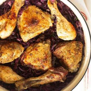Braised Chicken and Red Cabbage
