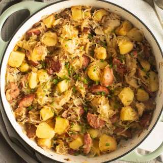 Kielbasa and Sauerkraut Potatoes