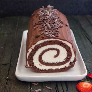 Chocolate Swiss Roll Cake