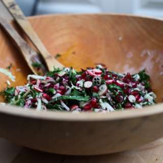 A Christmas salad of winter greens & fruit