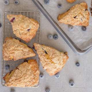 Lemon Blueberry Scones with a Crumb Topping