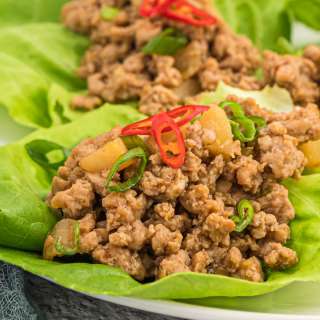 Asian Ground Chicken Lettuce Wraps