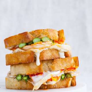 Asparagus and Lobster Grilled Cheese