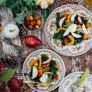 Kale, Pear and Roasted Delicata Squash Salad